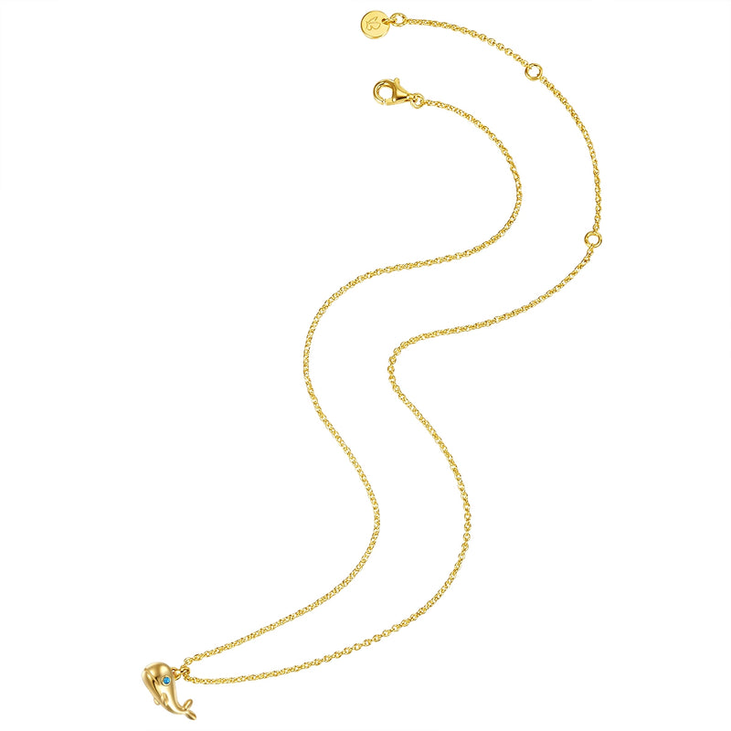 Halskette Mädchen gold Wal Zirkonia