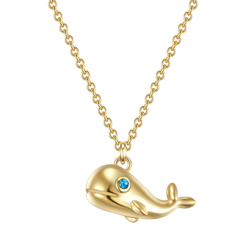 Halskette Mädchen gold Wal Zirkonia