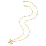 Kette EINHORN mit Zirkonia lila gelbgold