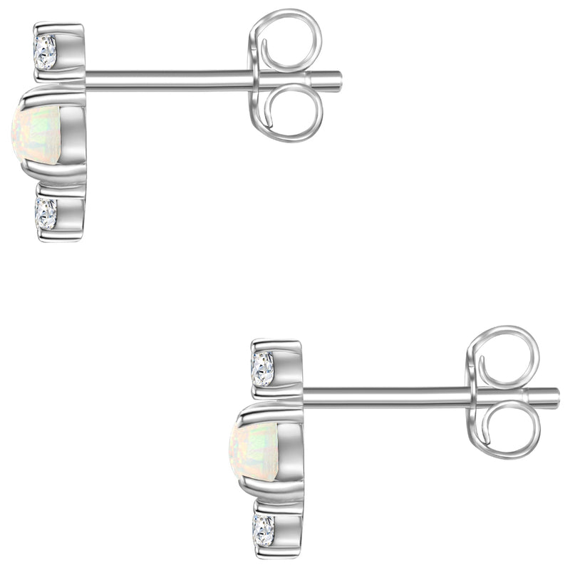 Ohrringe Stecker Opal (synth.) Raute