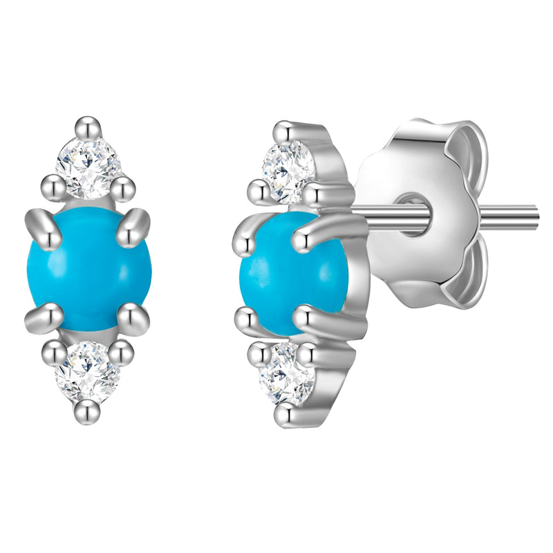 Ohrringe Stecker Türkis (rek.) Raute