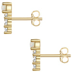 Ohrstecker gold Zirkonia und Opal (synth.)