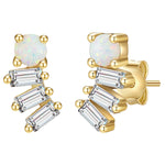 Ohrstecker gold Zirkonia und Opal (synth.)