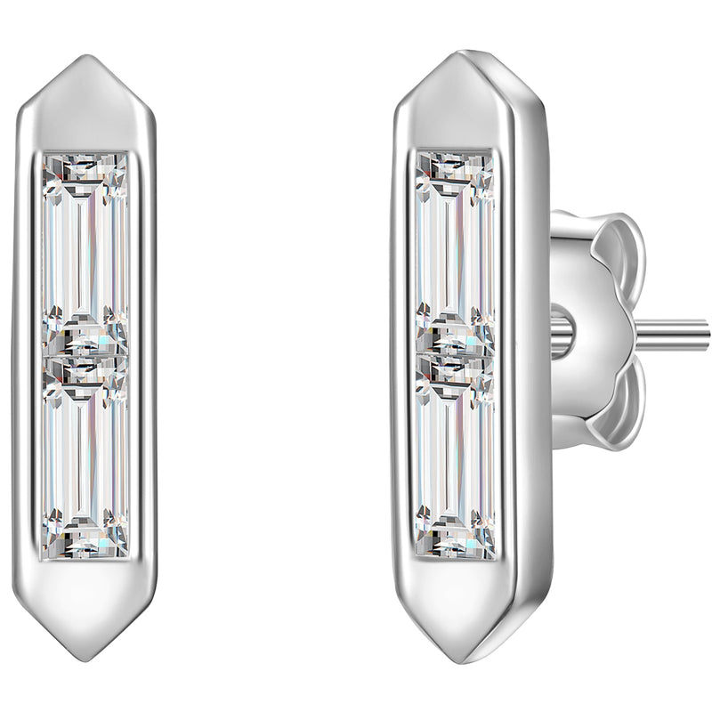 Ohrringe silber 925 Topas Baguette
