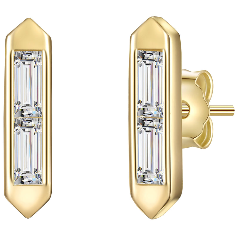 Ohrstecker gold Zirkonia Baguette
