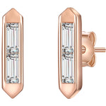 Ohrstecker roségold mit Zirkonia Baguette