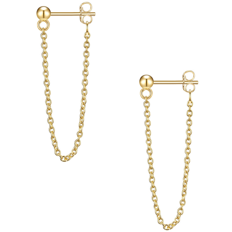Ohrstecker gold Kugel Kettchen