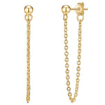 Ohrstecker gold Kugel Kettchen