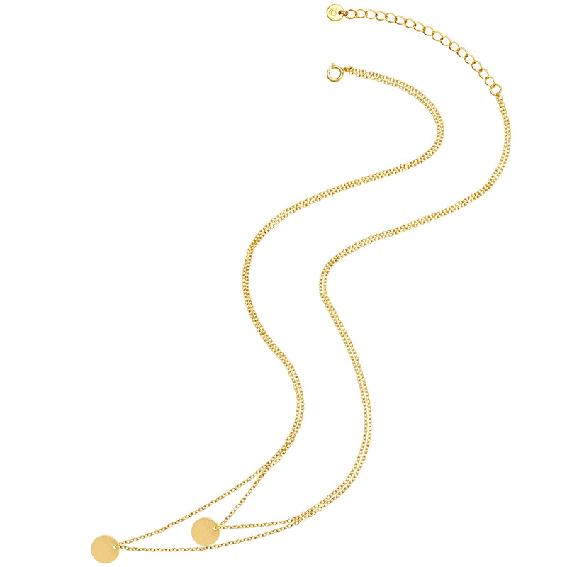 Zweireihige Kette mit Anhängern gold