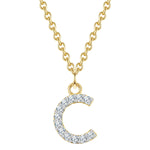 Kette BUCHSTABE C mit Zirkonia gelbgold