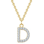 Kette BUCHSTABE D mit Zirkonia gelbgold