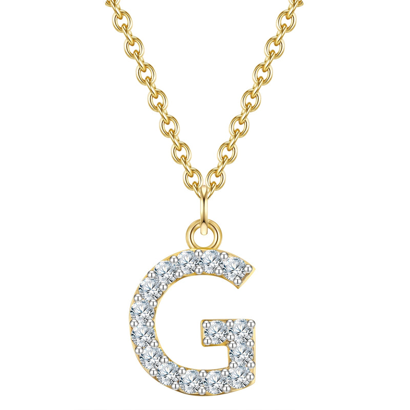 Kette BUCHSTABE G mit Zirkonia gelbgold