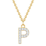 Kette BUCHSTABE P mit Zirkonia gelbgold