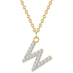 Kette BUCHSTABE W mit Zirkonia gelbgold